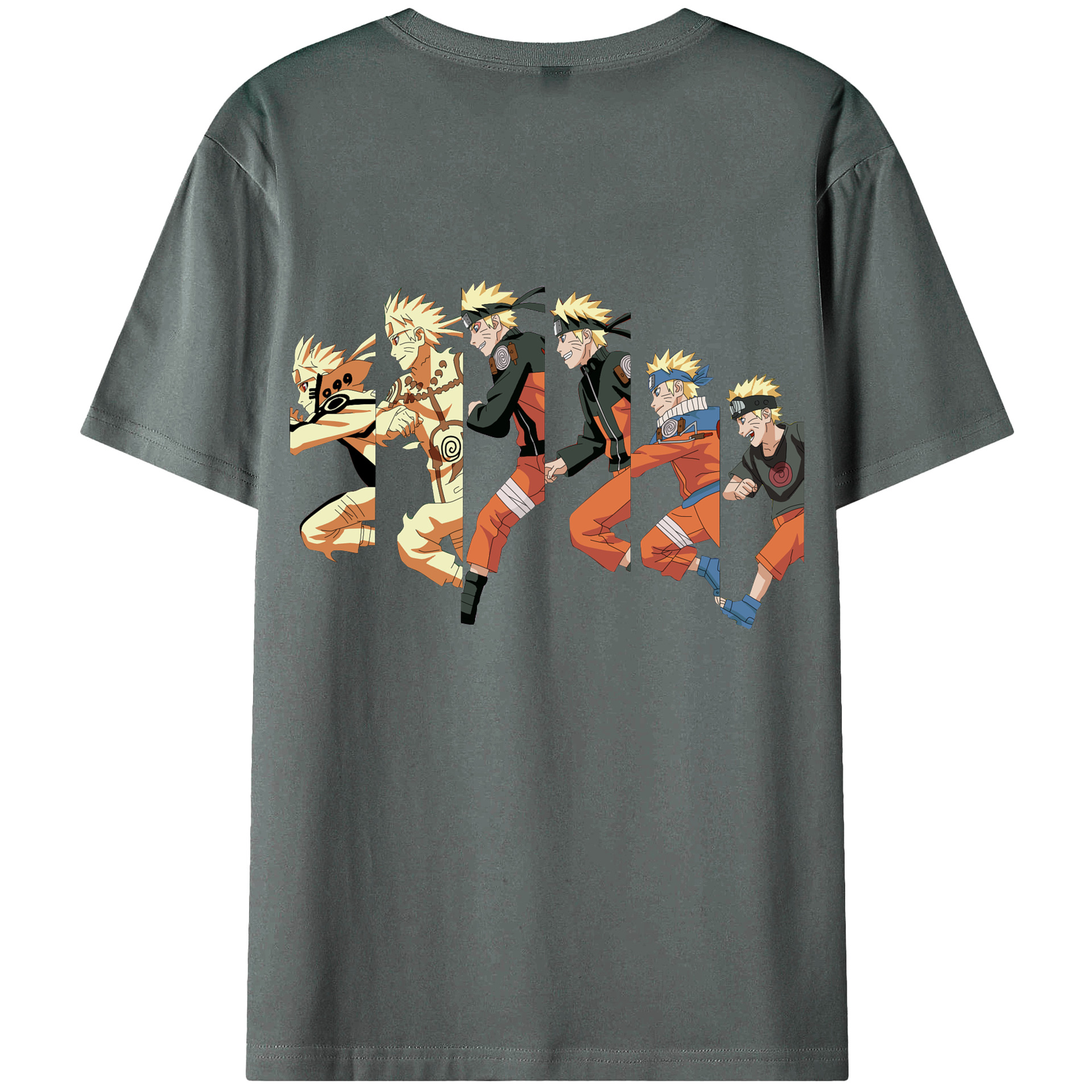 （画像用） NARUTO -ナルト- うずまき ナルト Uzumaki Naruto 綿100％ メンズ半袖Tシャツ（バックプリント） 通気性